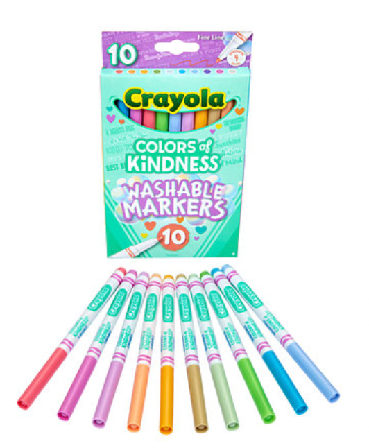 crayola colors of kindness washable fine tip markers 10 colors – A