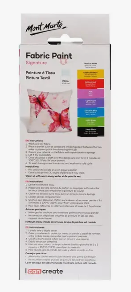 mont marte fabric signature paint set 8 colors, 20 ml bottles – A Paper Hat