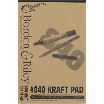 borden + riley kraft paper pad #840, assorted sized