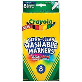 Crayola Washable Marker Sets, 8-Color Broad Set - Bold