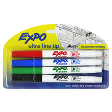 Expo® Low Odor Intense Color Dry Erase Fine Tip Markers, 4 pk - Baker's