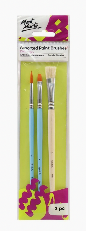 mont marte assorted craft paint wood handled brush sets, assorted pack – A  Paper Hat