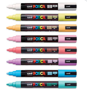 Posca 16-Color Acrylic Paint Marker Set, Fine